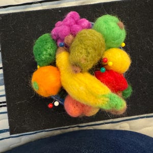 felted fruit bowl pincushion