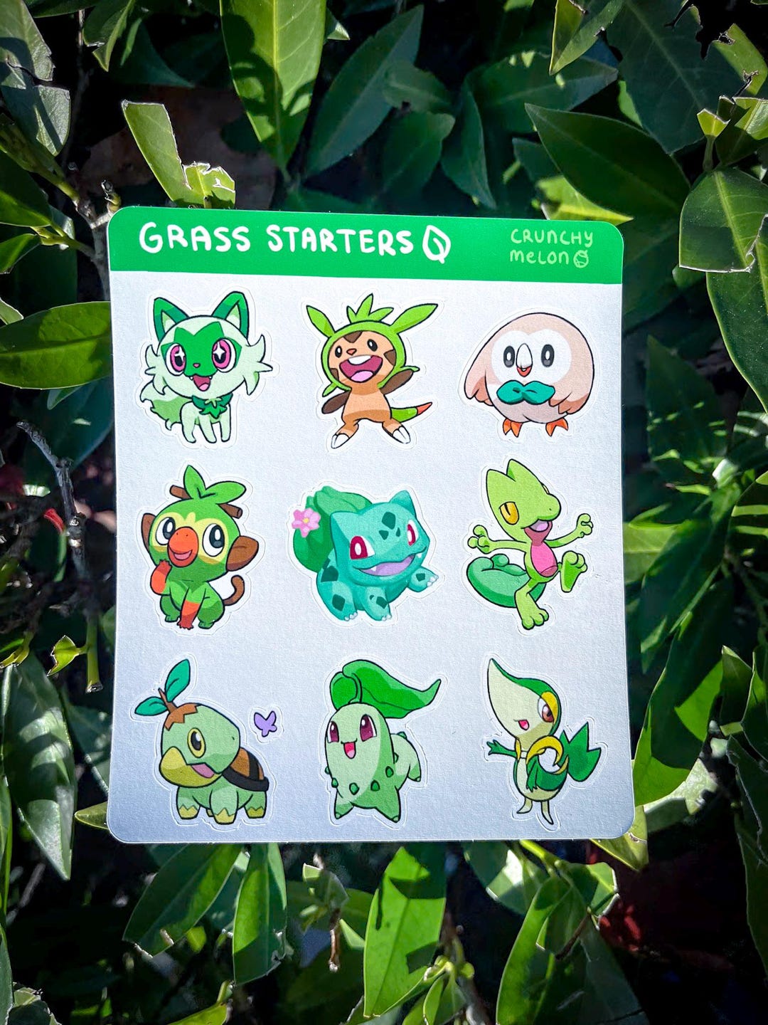 Poké Grass Starters Sticker Sheet | Grass Creature Stickers for ...