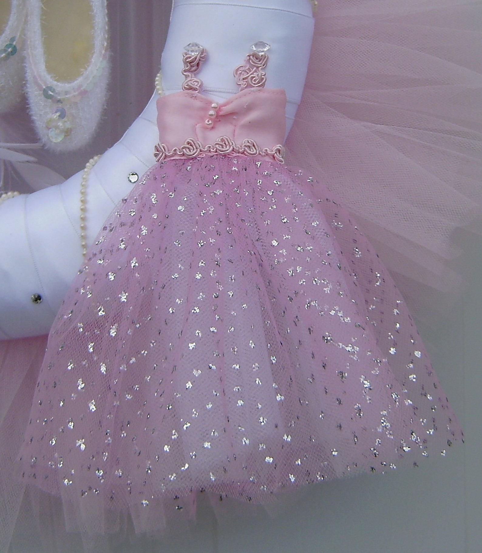 Tulle Ballet Wreath with pink and white dance dress and shoes Etsy