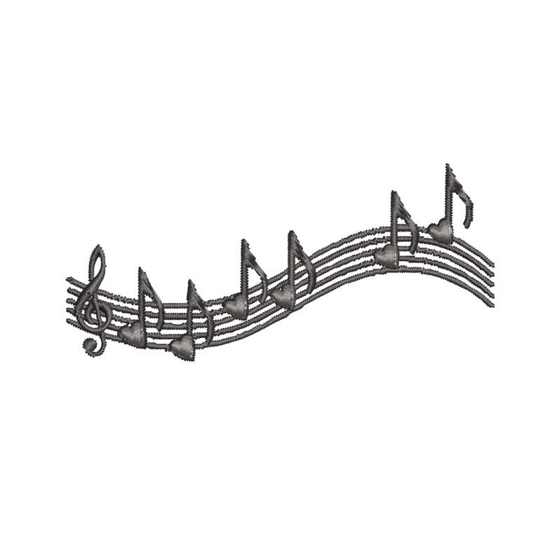 Heart Music Notes - Machine Embroidery File Design - [2] Sizes ...
