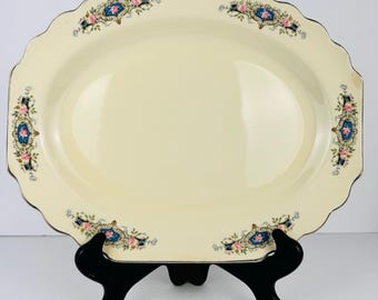 W.S. George Lido Canarytone Platter | 1940s Butter Yellow Serving Dish