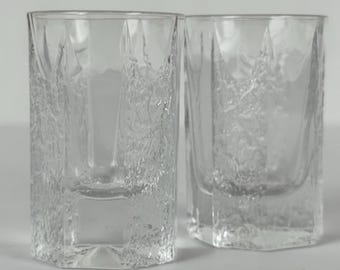 Iittala Kalinka Shot Glasses - Timo Sarpaneva, 1970s Finnish Nordic Glassware (Set of 2)
