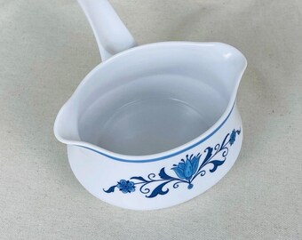 Noritake Progression "Blue Haven" Gravy Boat Vintage Blue and White Stoneware Japan