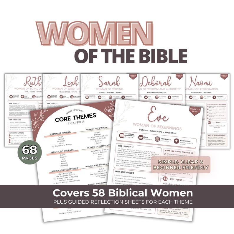 Women of the Bible Study Workbook, Christian Women Devotional Journal ...