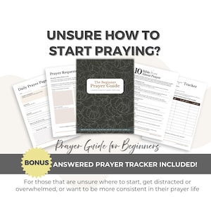 Beginner Prayer Journal Kit | Guided Prompts, Scripture Reflection (Digital Download)