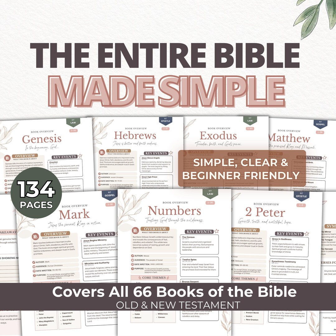 Bible Study Guide Printable PDF, Scripture Workbook and Faith Journal ...