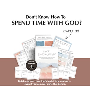 Beginner Bible Study Guide – Quiet Time, Scripture Cards, Journal Prompts (Digital PDF)