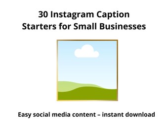 30 Instagram Caption Starters for Small Businesses | Easy Social Media Content | Digital Download