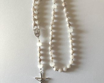 Rosario de piedras preciosas naturales - Cuentas de oración católicas, regalo de Primera Comunión