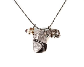 Going to the Sun Road, Necklace, Glacier Park, Sterling Silver, Going to the Sun, Charm Necklace, Glacier National, Glacier Necklace, 1321a