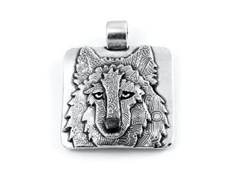 Sterling Silver Wolf Pendant for Wolf Lovers 988as