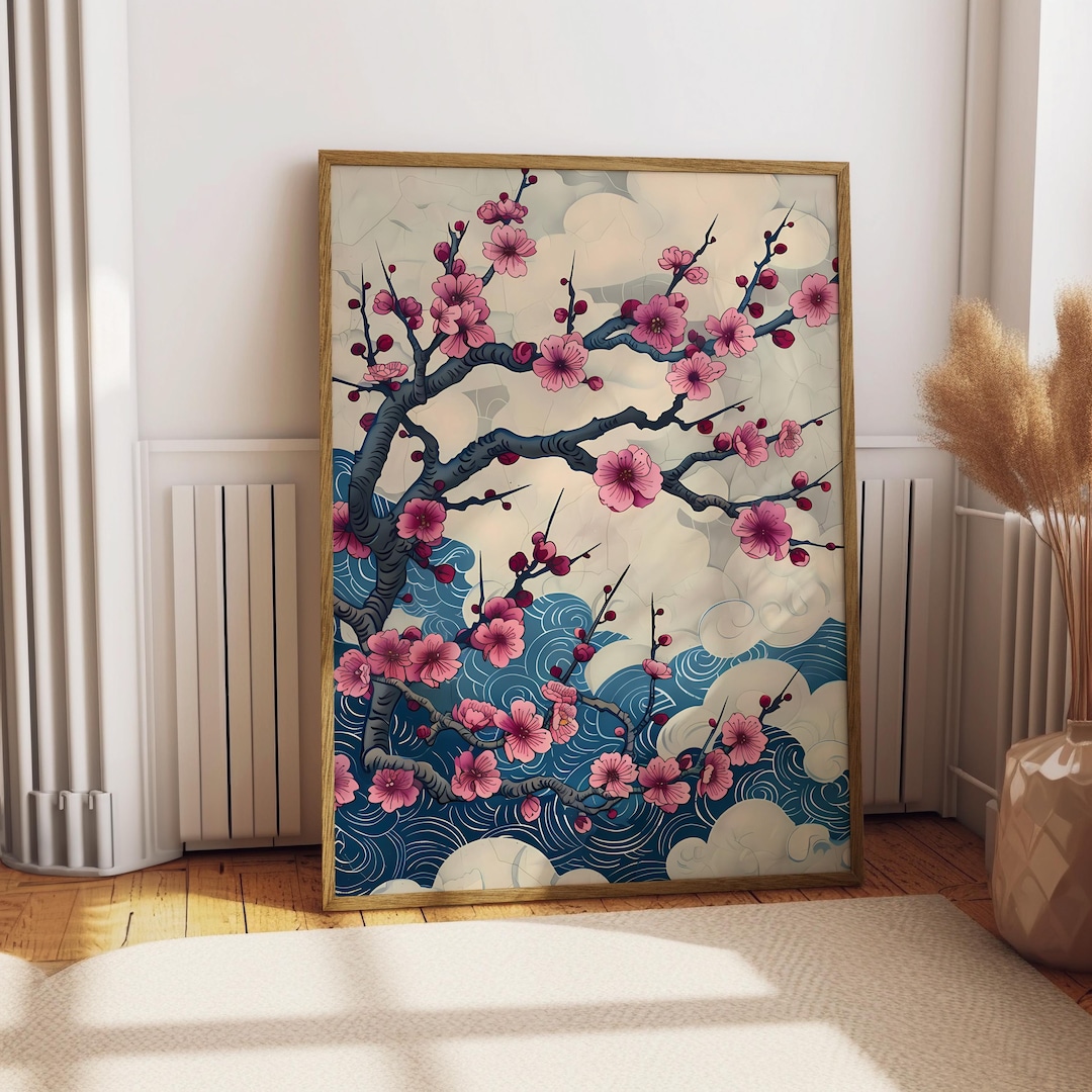 Sakura Cherry Blossom Wall Art | Japanese Floral Poster | Pink Cherry ...