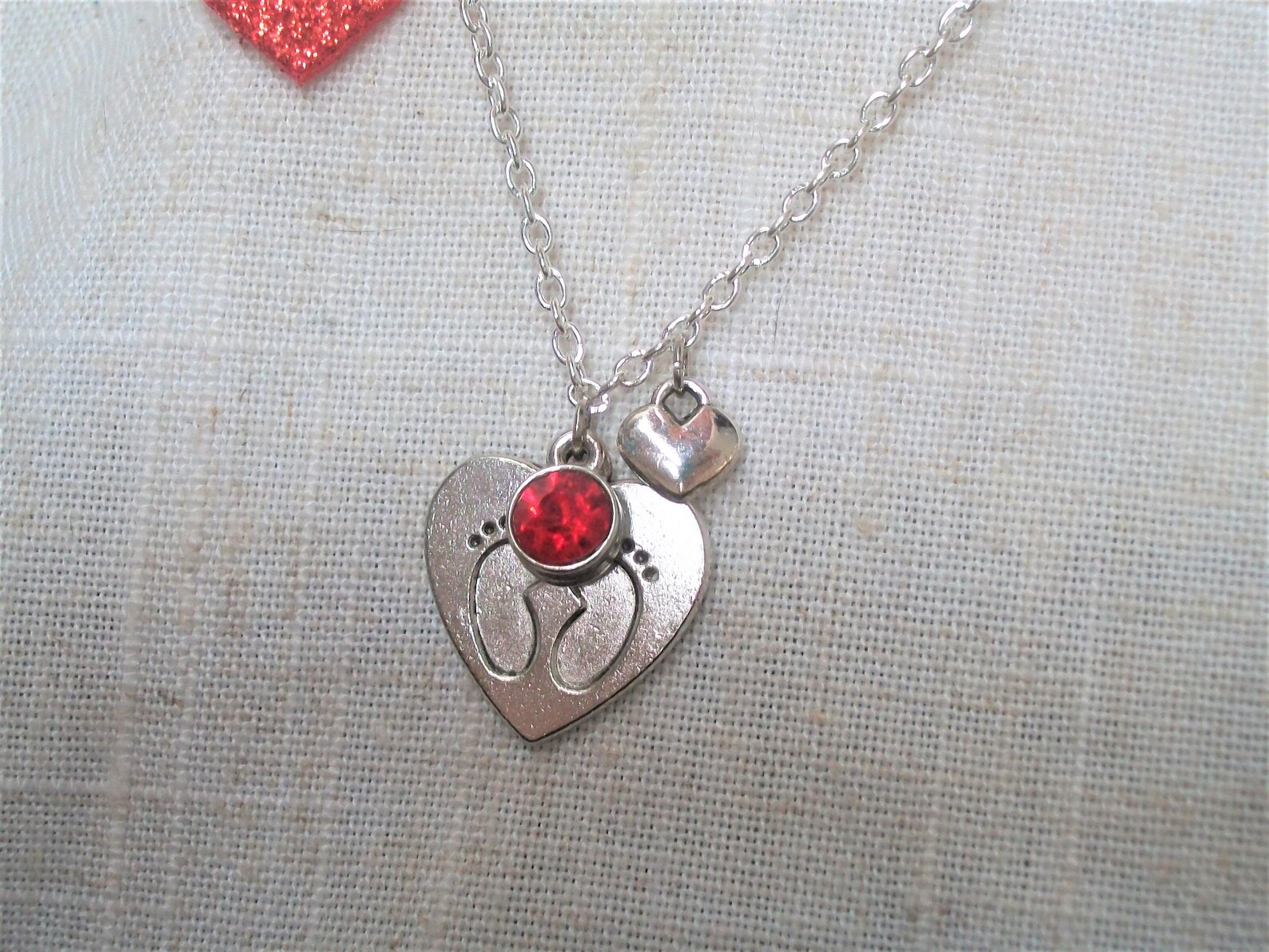 Baby Footprint Necklace Baby Birthstone Mother to Be Baby Etsy