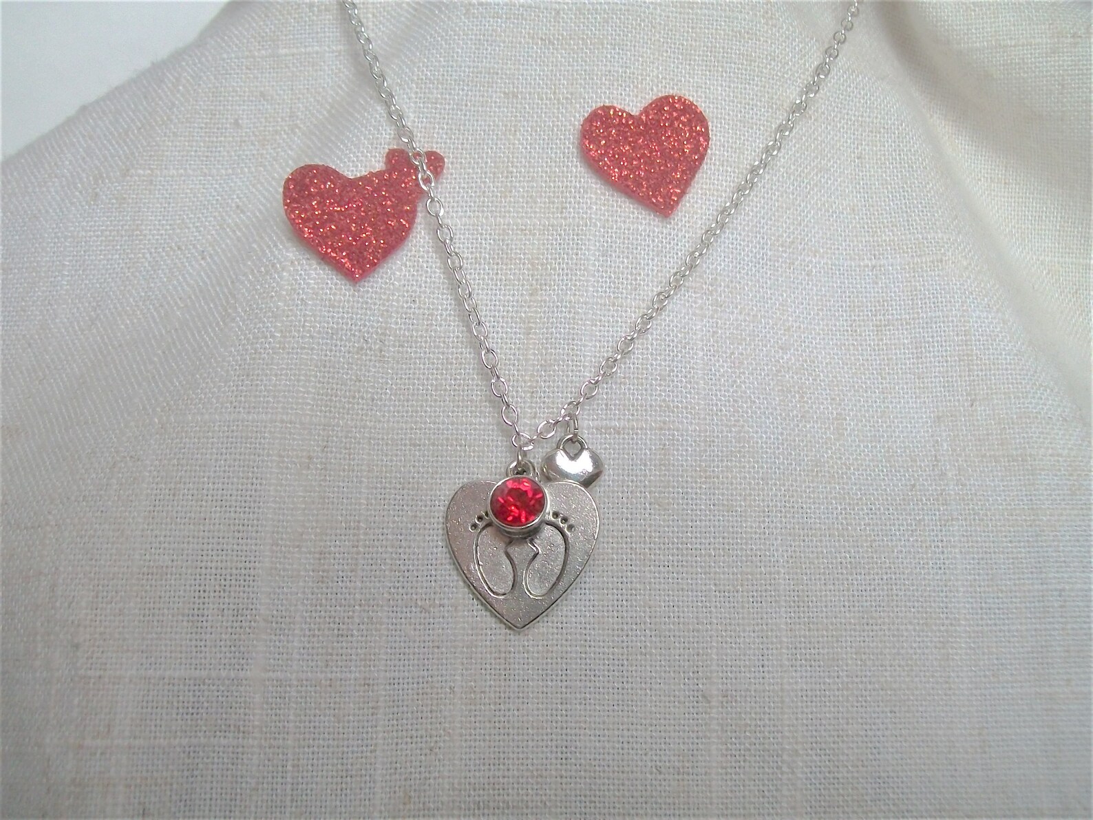 Baby Footprint Necklace Baby Birthstone Mother to Be Baby Etsy