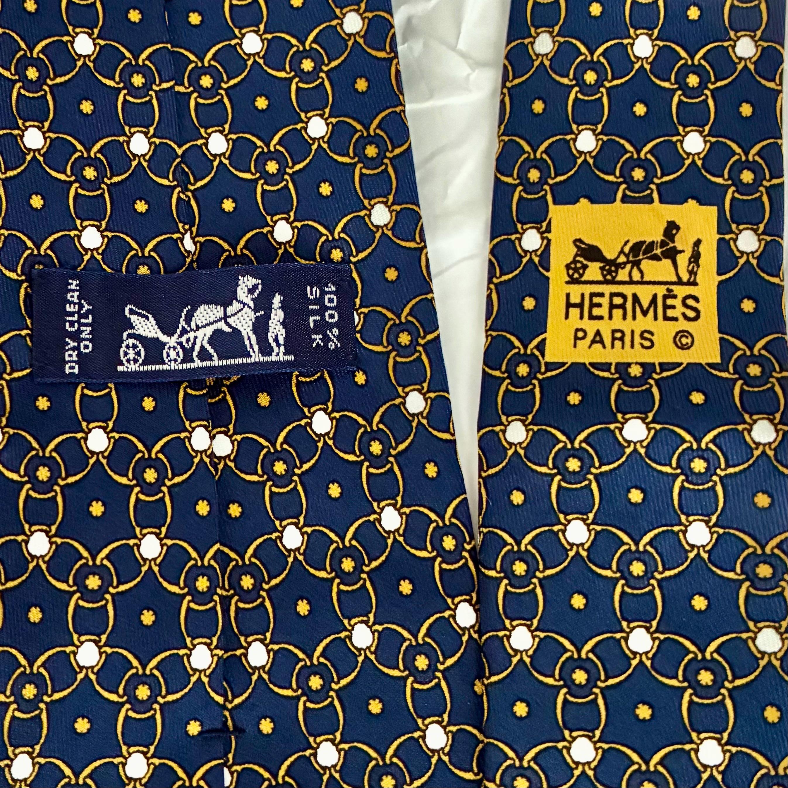 Vintage Hermes Tie Navy Blue - Etsy