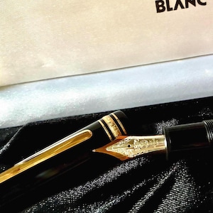 Montblanc 149 Meisterstück NEVER INKED - 14k M Nib Split Ebonite Feed - RARE W. Germany 1985-90 Fountain Pen