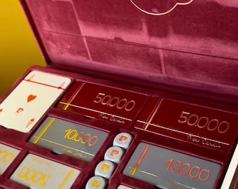 PIERRE CARDIN Vintage 1970s Poker Game Set - Cards, Chips, and Dice