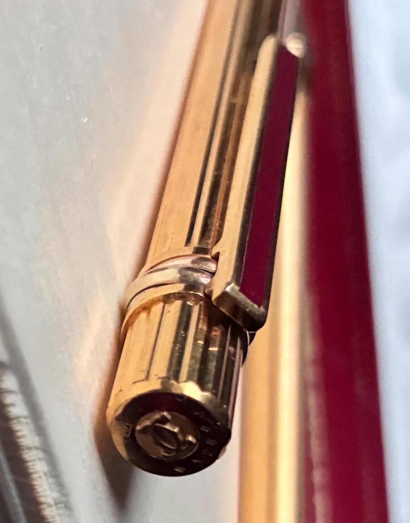 Cartier Trinity de Cartier Striped Twist Ballpoint Pen Gold with Case Cartier Trinity Ballpoint Pen GP Twist Type Blue Ink Box  main image 3