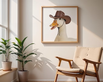 Cowboy Goose Rolled Posters