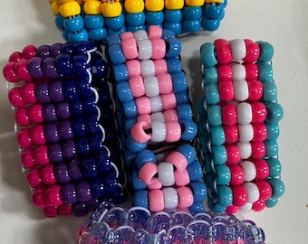 Pride ladder stitch Kandi cuffs