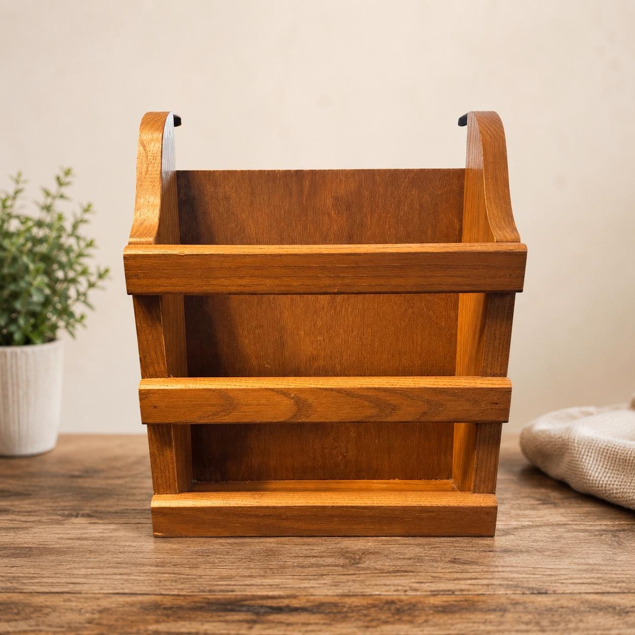 Vintage Wooden Magazine Holder - Etsy