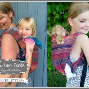 Onbuhimo Babywearing Baby Carrier Bundle - Mommy and Me - Toddler Carrier & Toy Doll Carrier-  Digital Pattern - Buckle Carrier