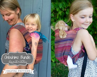 Onbuhimo Babywearing Baby Carrier Bundle - Mommy and Me - Toddler Carrier & Toy Doll Carrier-  Digital Pattern - Buckle Carrier