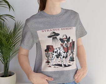 Vintage Heeler T-Shirt, Retro Alien Cowboy Dog Tee