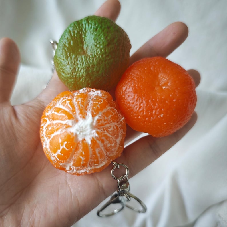 Realistic Orange Keychain,fruit Keychains-novelty Keychain,fun Gift for ...