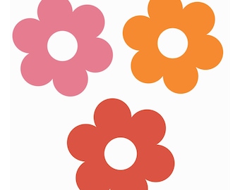 Retro Daisy Flower SVG PNG Bundle – Simple Floral Clipart (Digital Download)
