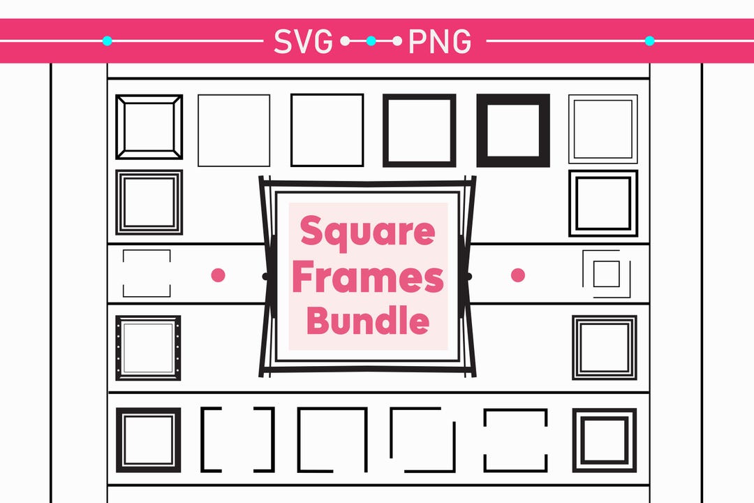 Square Frames SVG Bundle- Geometric Photo Frames SVG- Simple and Modern ...