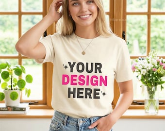 Comfort Colors 1717 Ivory T-Shirt Mockup, Lifestyle Half Sleeve (Digital Download)