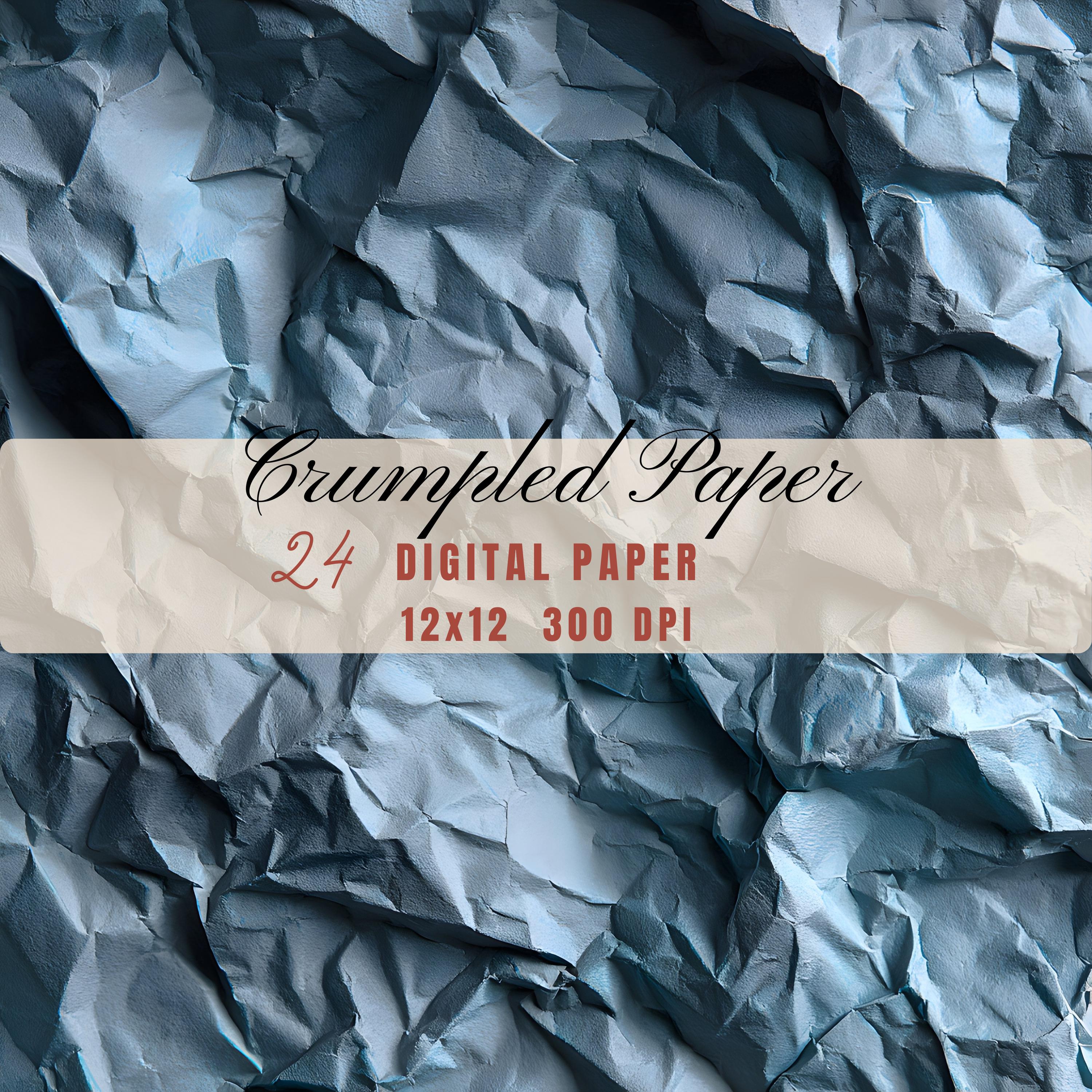 Crumpled Paper Digital Textures, Scrapbook Backgrounds (24 Jpgs 12x12 ...