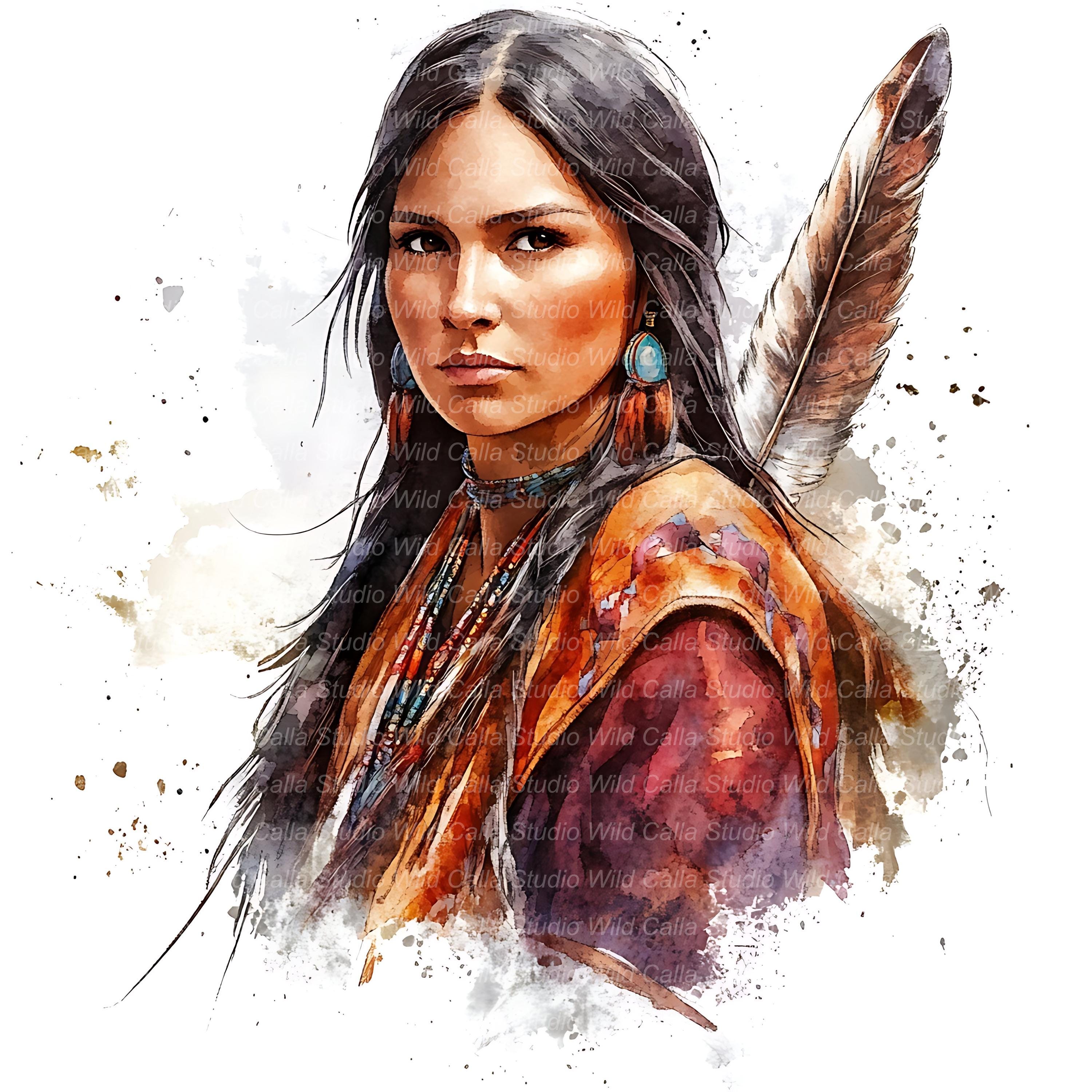 Feather and Eagle Clipart - Native American Watercolor Digital Art - Etsy