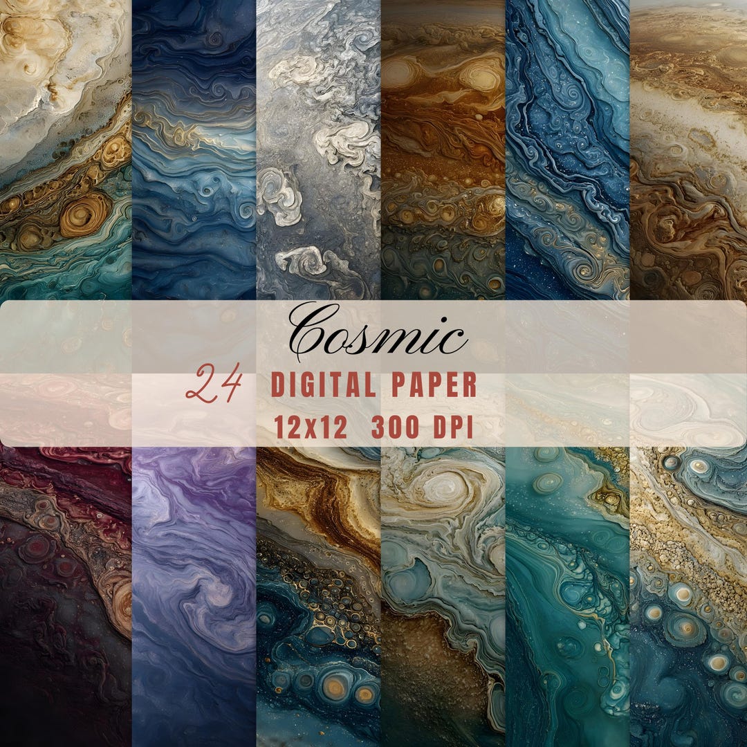 Cosmic Galaxy Digital Paper: Seamless Planet Surface Pattern - 24 JPG ...