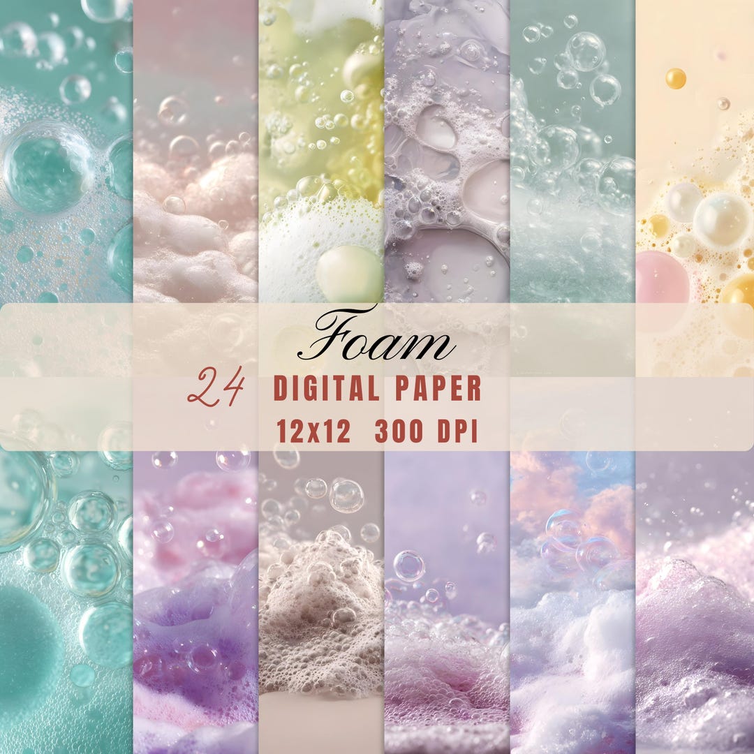 Foam Bubble Digital Paper: Pastel Textures for Crafts (12x12in) - Etsy