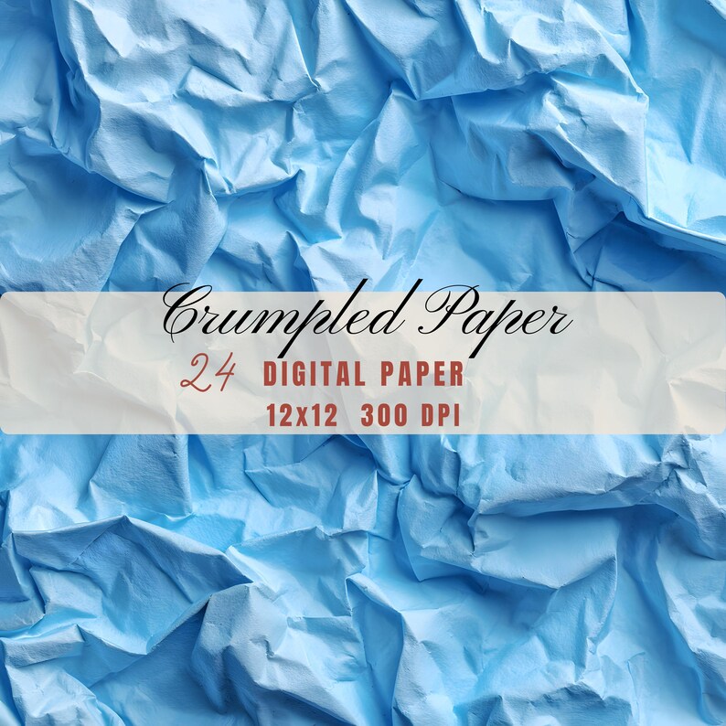 Crumpled Paper Digital Textures, Scrapbook Backgrounds (24 Jpgs 12x12 ...
