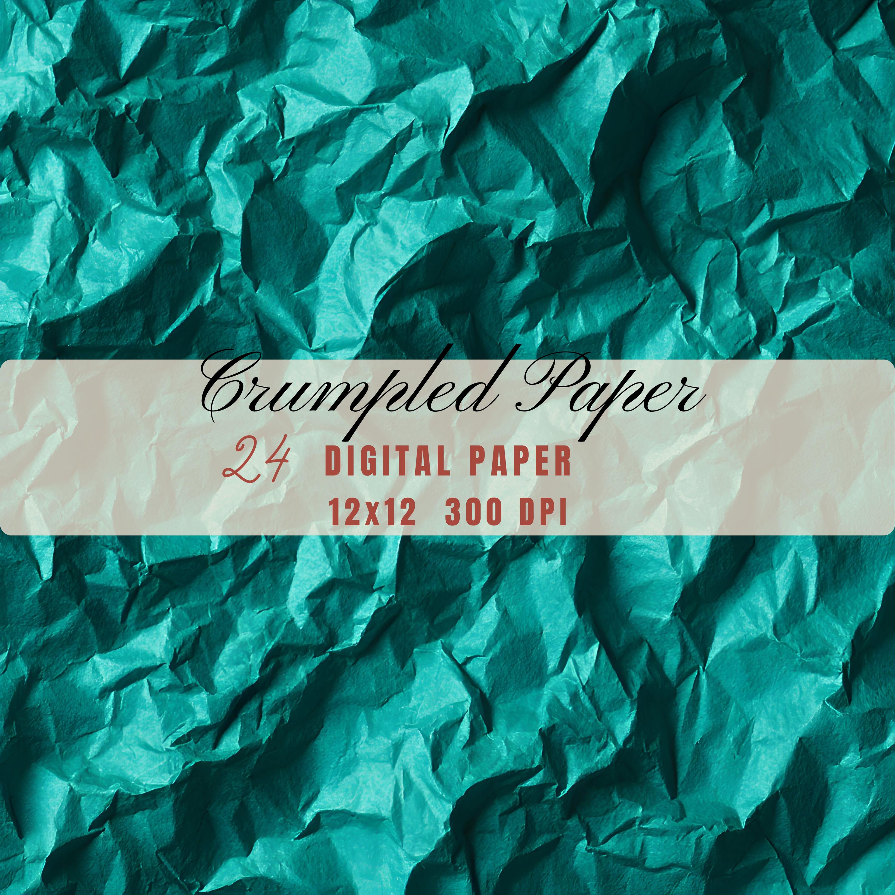 Crumpled Paper Digital Textures, Scrapbook Backgrounds (24 Jpgs 12x12 ...