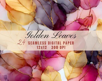 Digitales Papier: Blattgold mit abstrakten Tuschestiften
