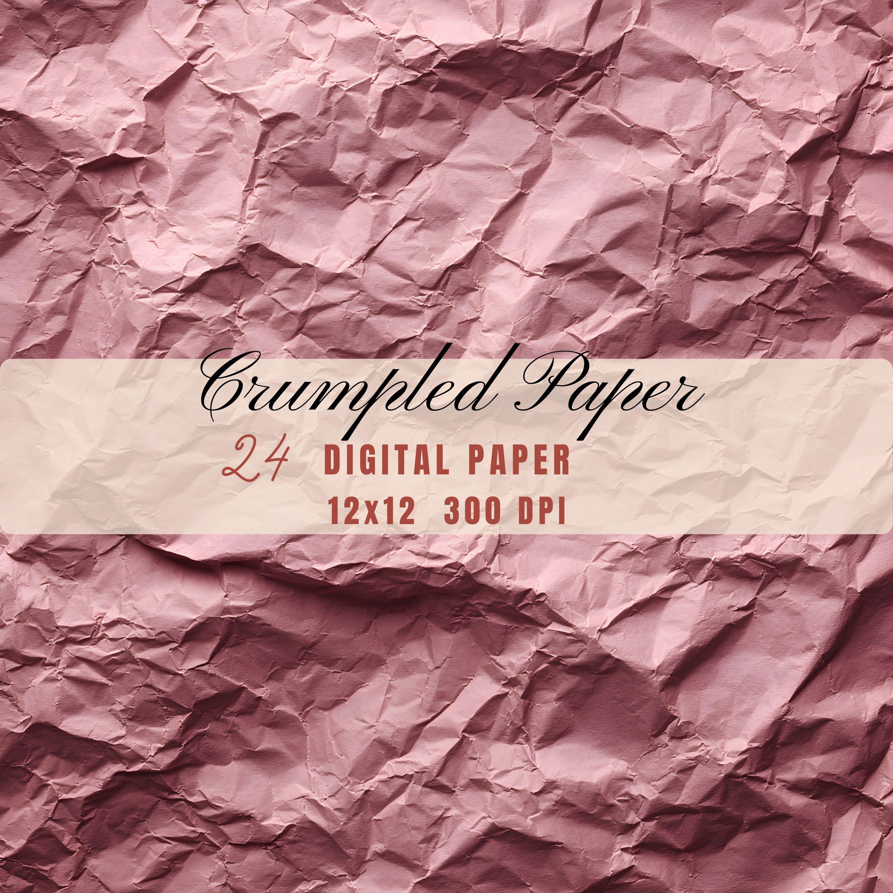 Crumpled Paper Digital Textures, Scrapbook Backgrounds (24 Jpgs 12x12 ...