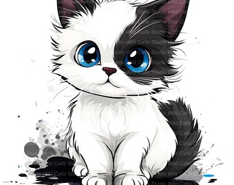 Ragdoll Cat Clipart Set: Quirky Whimsical Cartoon Kitten - Pet Art