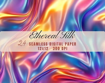 Carte digitali effetto seta eterea, texture astratta fluida (24 file JPG senza soluzione di continuità)