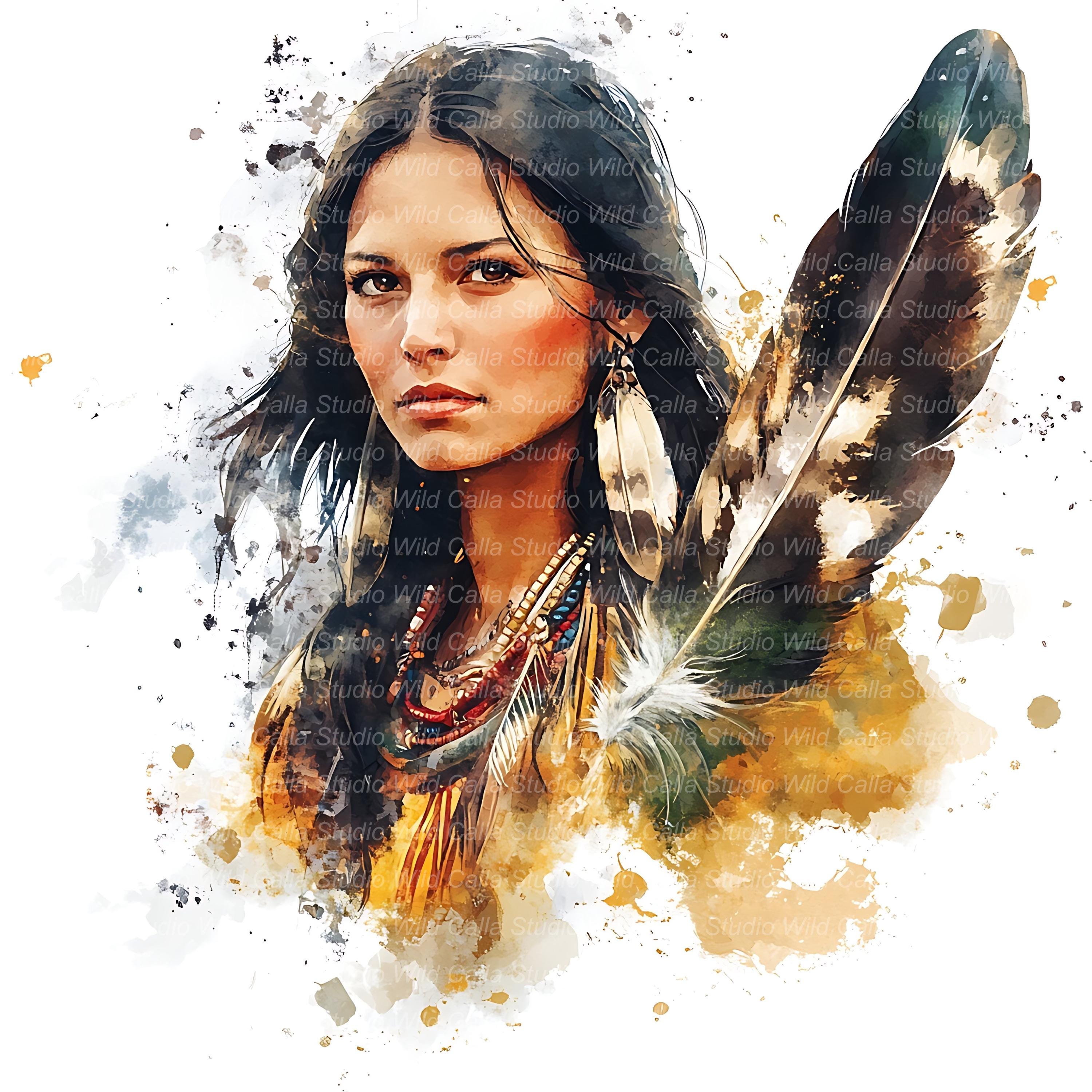 Feather and Eagle Clipart - Native American Watercolor Digital Art - Etsy