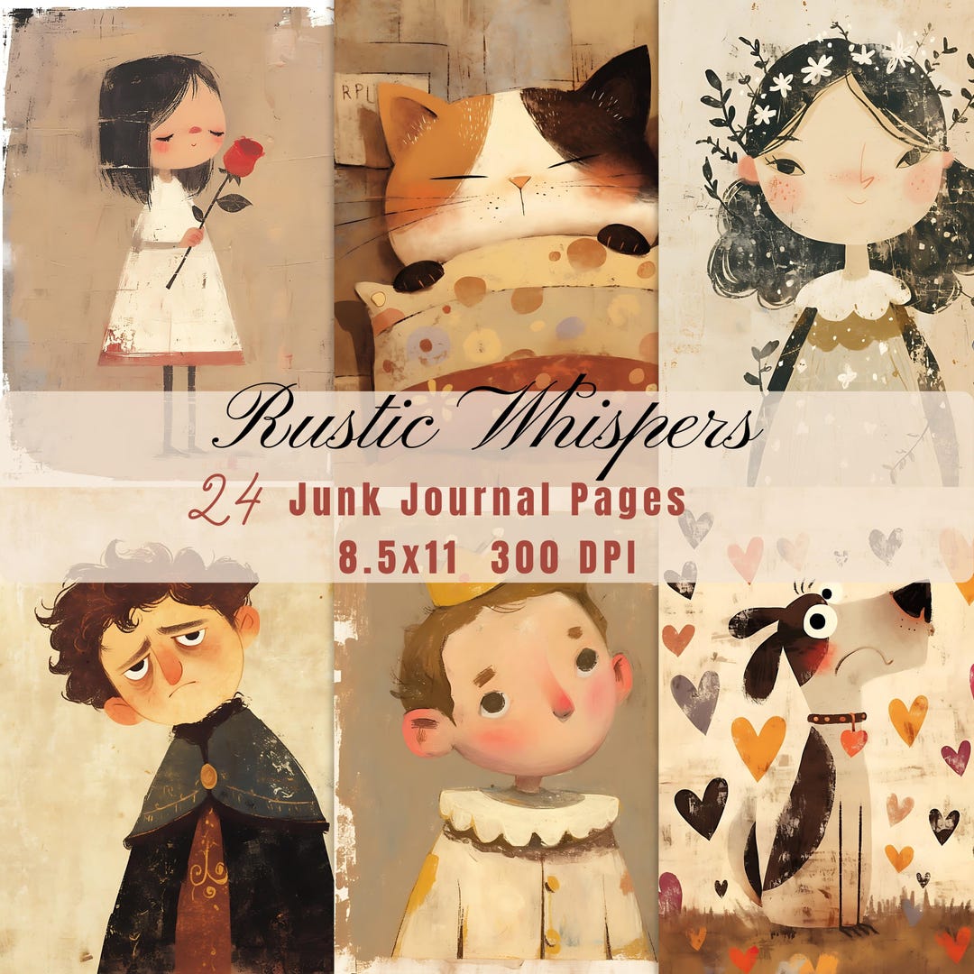 24 Printable Junk Journal Pages: Pastel Vintage Collage (digital ...