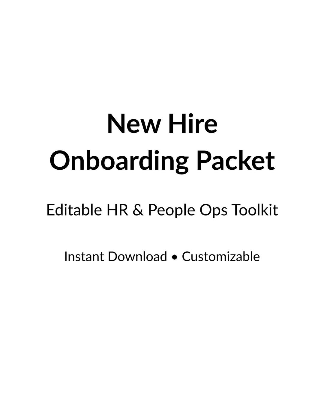 New Hire Onboarding Packet Template | Employee Onboarding Checklist ...