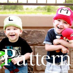 CROCHET PATTERN for our Mario and Luigi  Hat - instructions for sizes Newborn-12 month