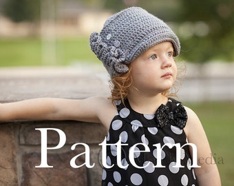 CROCHET PATTERN for The Ruffled Newsie Hat - sizes Newborn-12 month