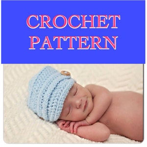 CROCHET PATTERN for our Original Baby Boy Newsie Hat - instructions for sizes Newborn-12 month