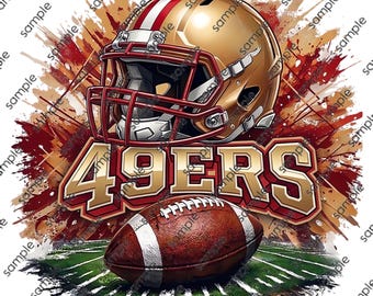 49ers voetbal sublimatie clipart transparant png-bestand: gebruik voor T-shirt, stickers, mok, lijst, beker (digitale download)