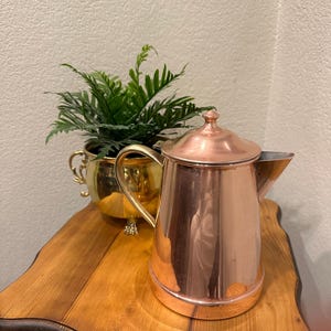 Vintage Copper Pitcher, Made in Portugal, Shiny Copperware